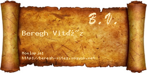 Beregh Vitéz névjegykártya